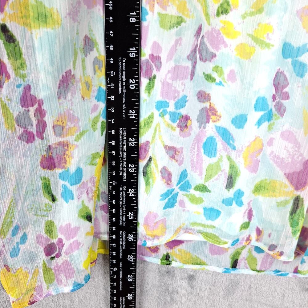 Womens Top XL‎ Boho Floral Pastel Sheer Crochet Lace Fairy Feminine Cottagecore - Picture 5 of 8